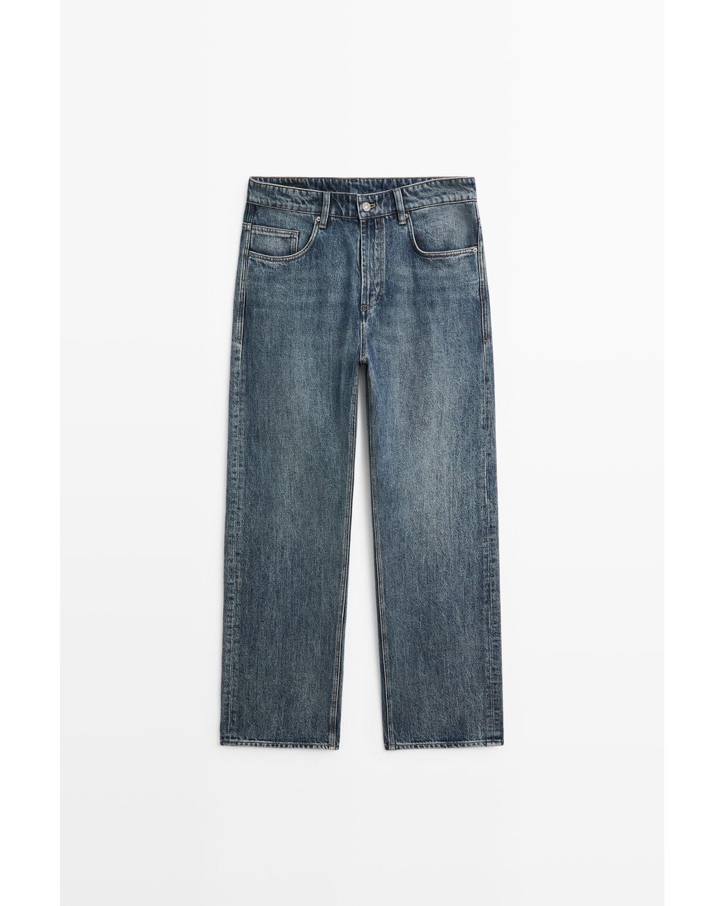 MASSIMO DUTTI Blue Relaxed-Fit Jeans for men