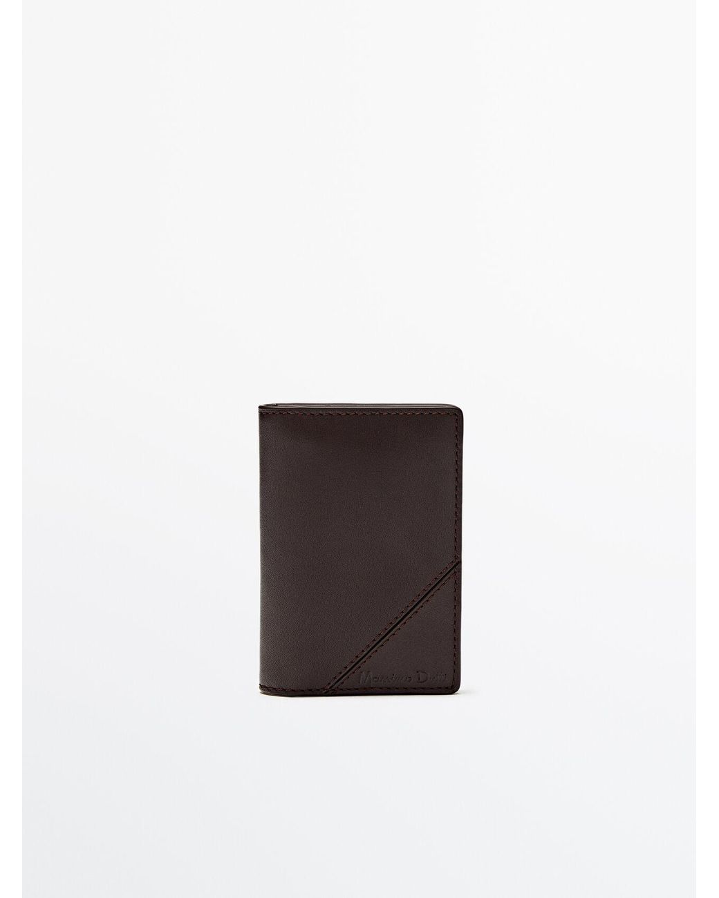 Respect familie Geestig MASSIMO DUTTI Vertical Leather Wallet in Brown for Men | Lyst