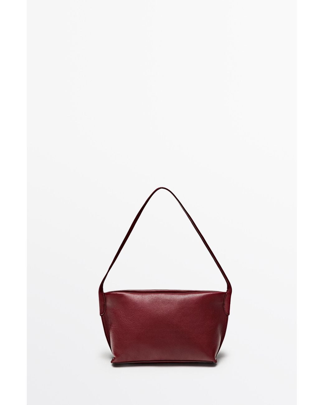 MASSIMO DUTTI Red Nappa Leather Shoulder Bag