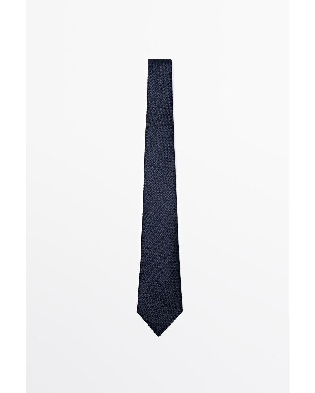 MASSIMO DUTTI Blue 100% Silk Micro-Stripe Tie for men