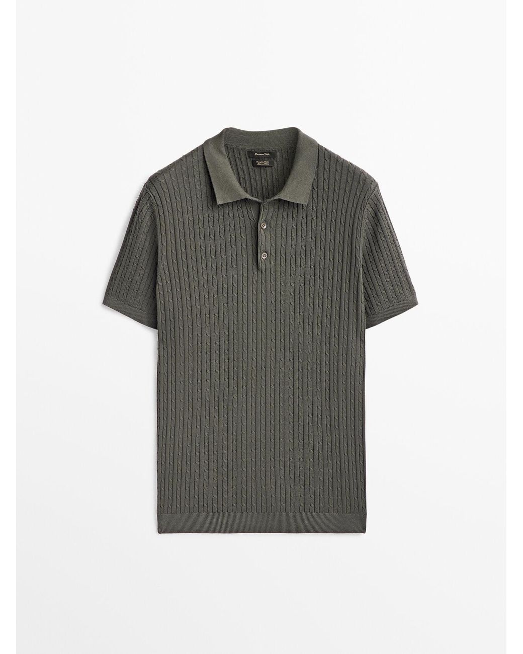 MASSIMO DUTTI Short Sleeve Cableknit Polo Sweater for Men Lyst