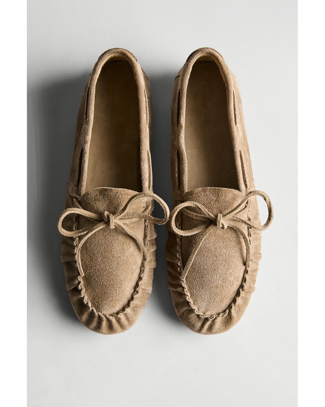 MASSIMO DUTTI Multicolor Soft Leather Loafers With Gathered Detail