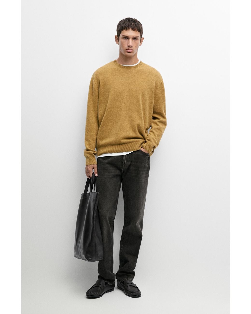 MASSIMO DUTTI Multicolor Wool Blend Round Neck Knit Sweater for men