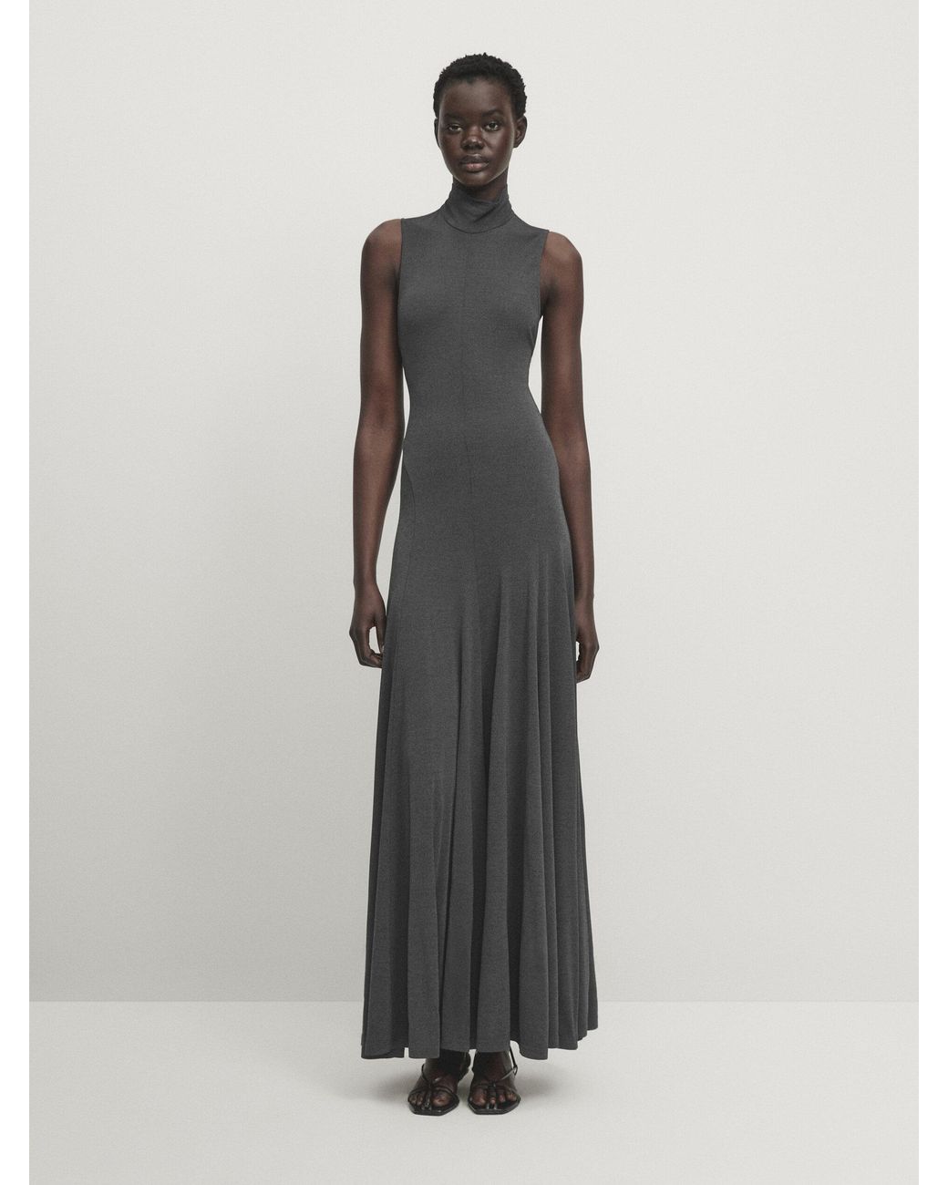 Massimo Dutti【NEW】Long halter neck dress with flounce Massimo Dutti Long Halter Neck Dress with Flounce | Wardrobe