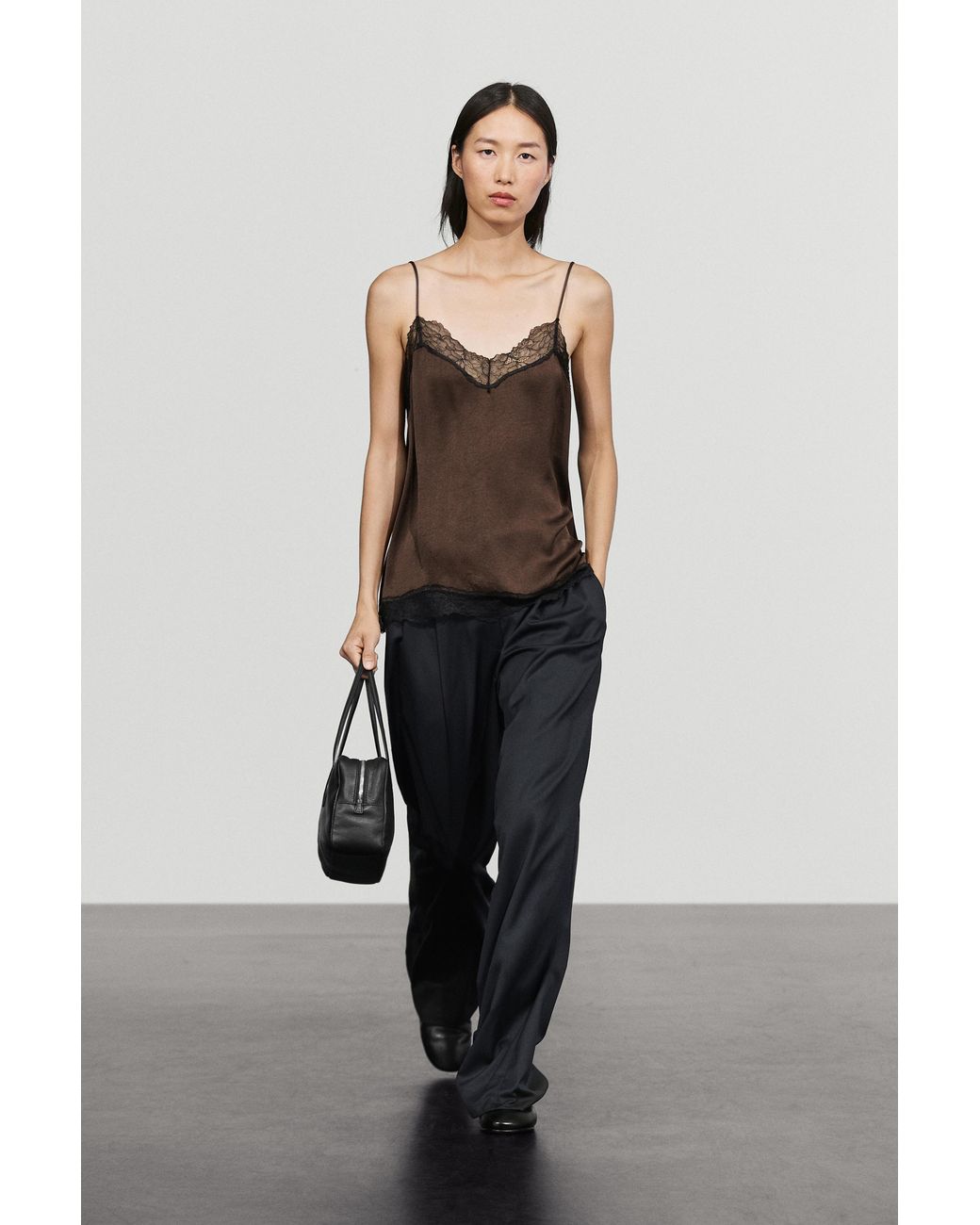 MASSIMO DUTTI Multicolor Contrast Lace Camisole Top