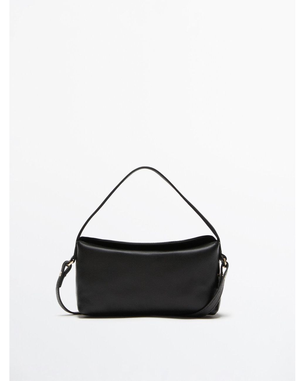 MASSIMO DUTTI Rectangular Nappa Leather Crossbody Bag in Black | Lyst