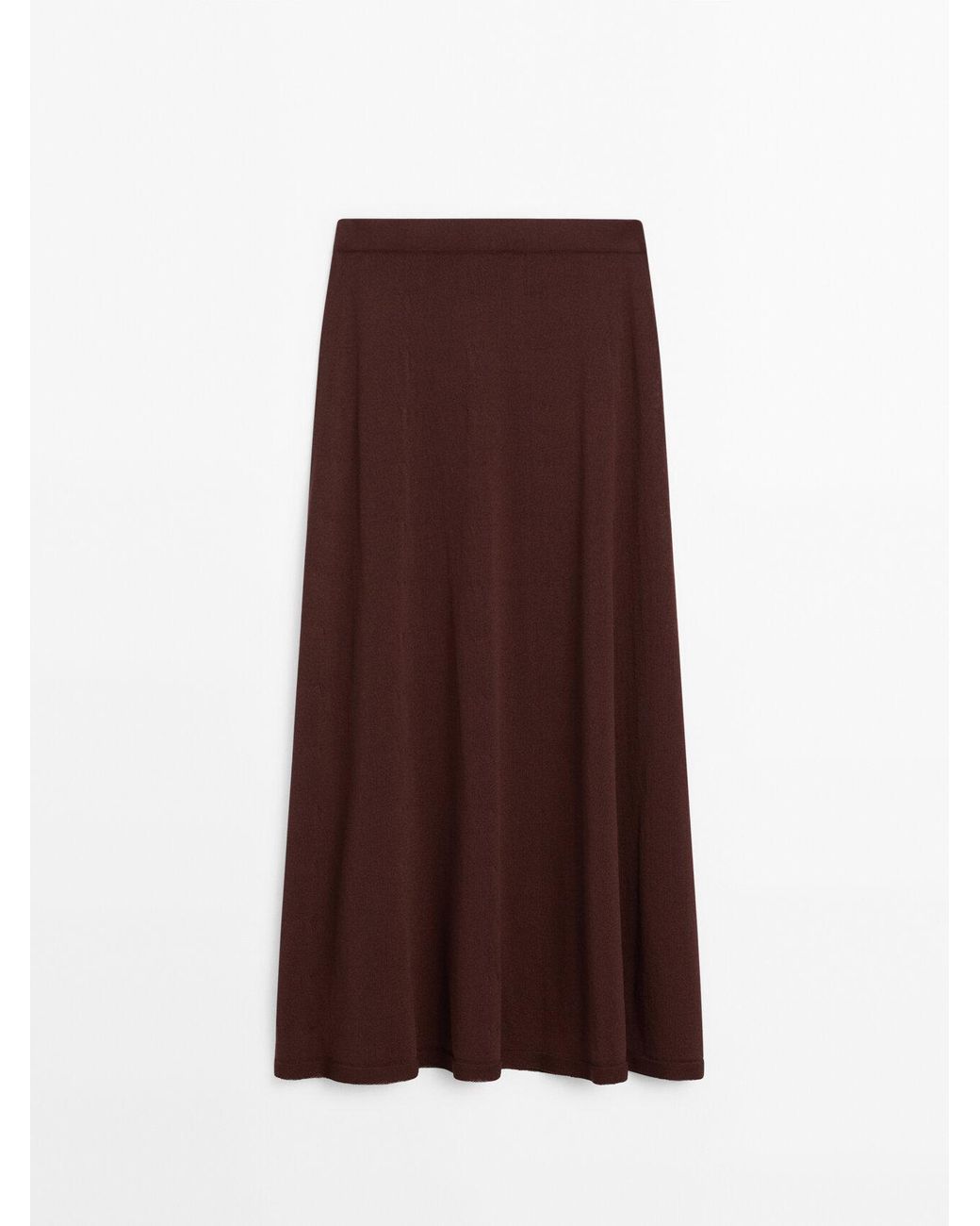 MASSIMO DUTTI Klokkende Tricot Rok in het Paars Lyst NL