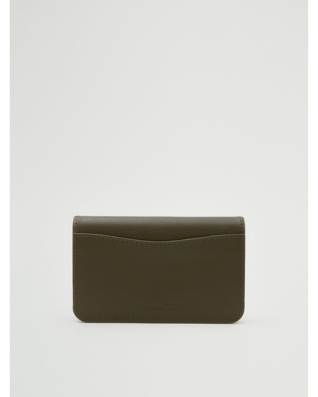 MASSIMO DUTTI Leather Wallet in Green | Lyst