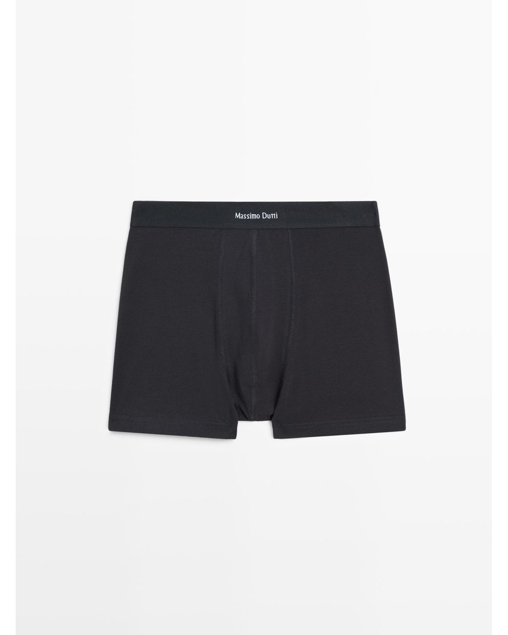 MASSIMO DUTTI Black Boxers With Logo Waistband for men