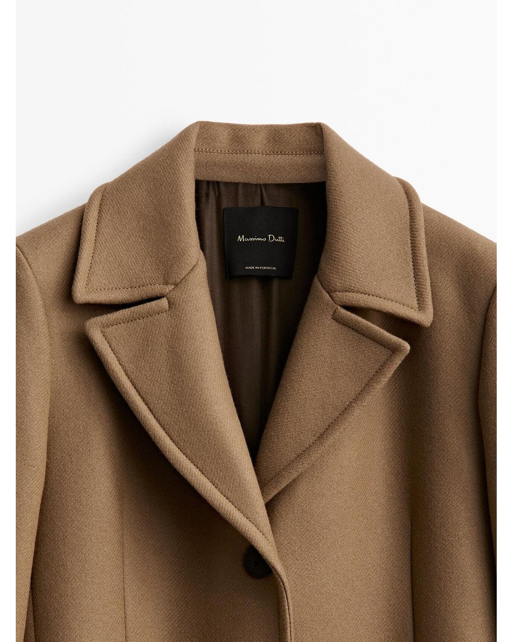 Massimo dutti camel shop wool coat