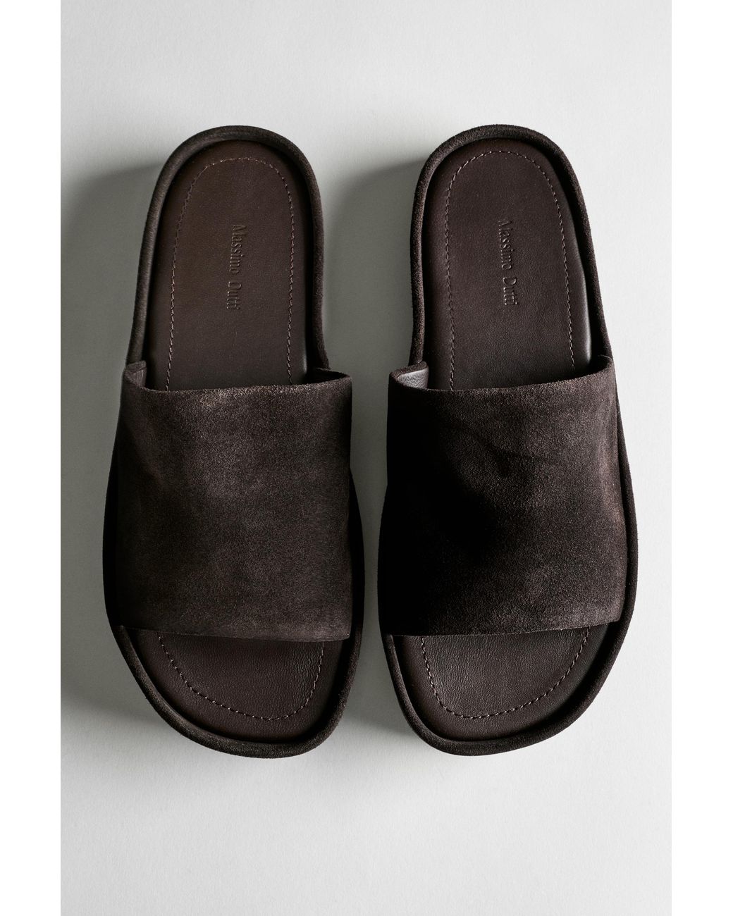 MASSIMO DUTTI Black Platform Slide Sandals