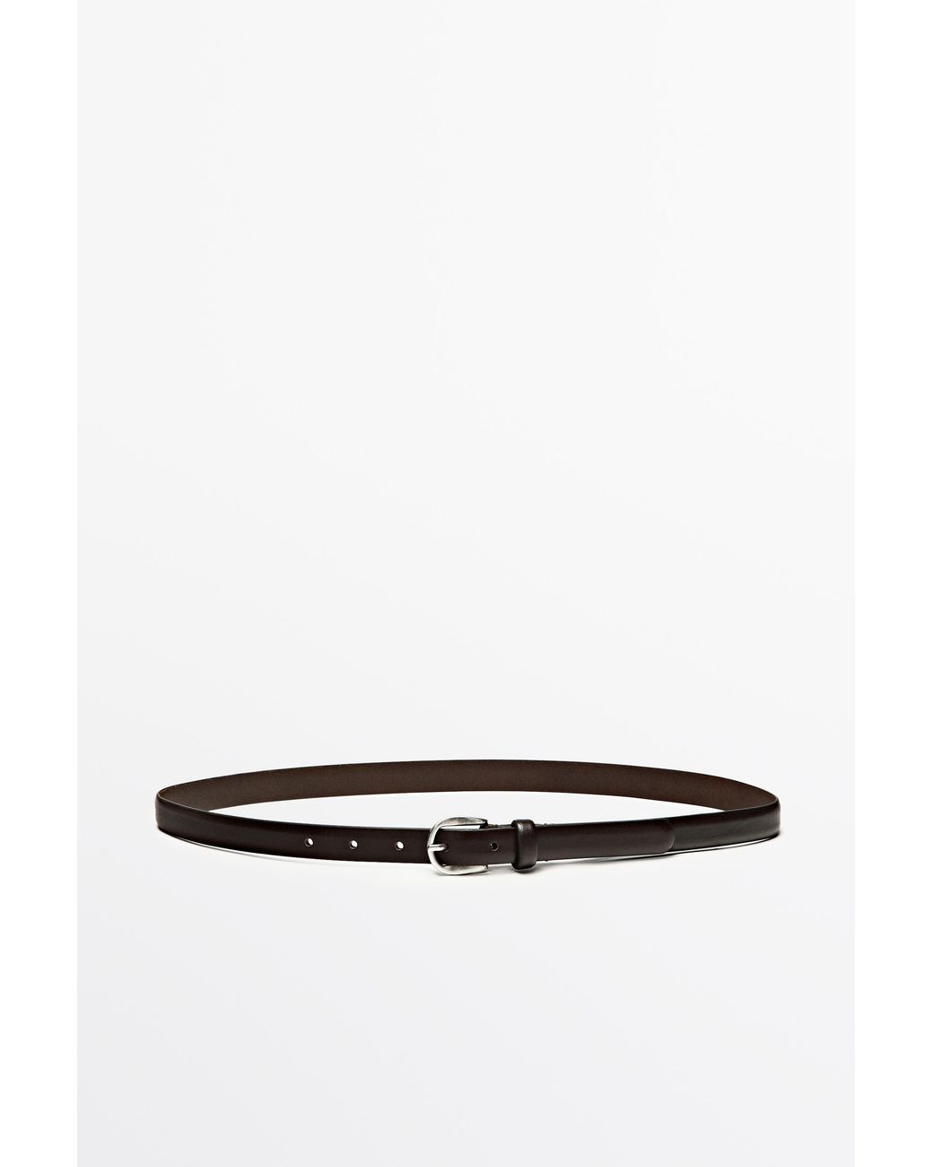 MASSIMO DUTTI White Belt With Oval Buckle