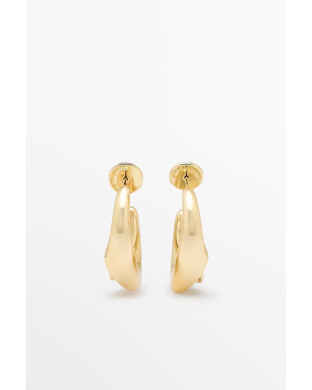 MASSIMO DUTTI Metallic Twist Hoop Earrings