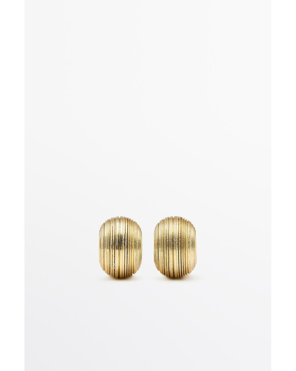 Pendientes Aro Relieve MASSIMO DUTTI de color Metallic