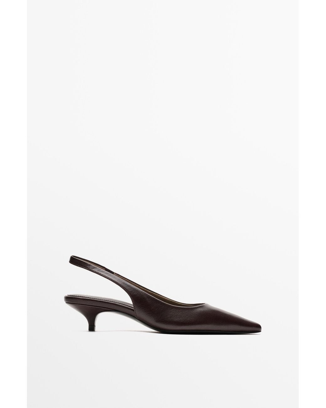 MASSIMO DUTTI White Slingback-Pumps Mit Absatz