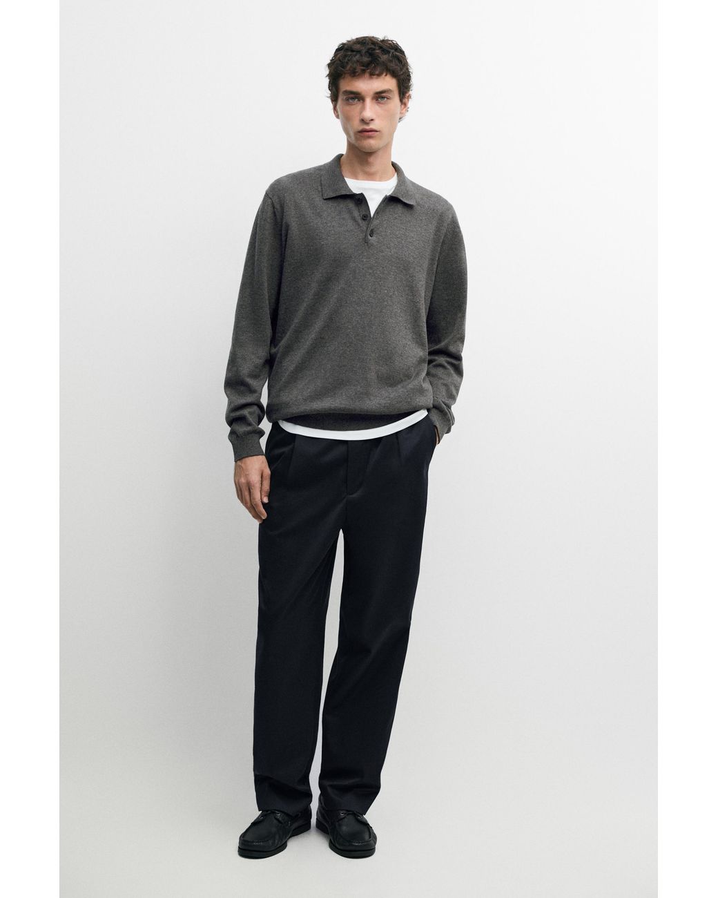 MASSIMO DUTTI Multicolor 100% Cotton Knit Polo Sweater for men