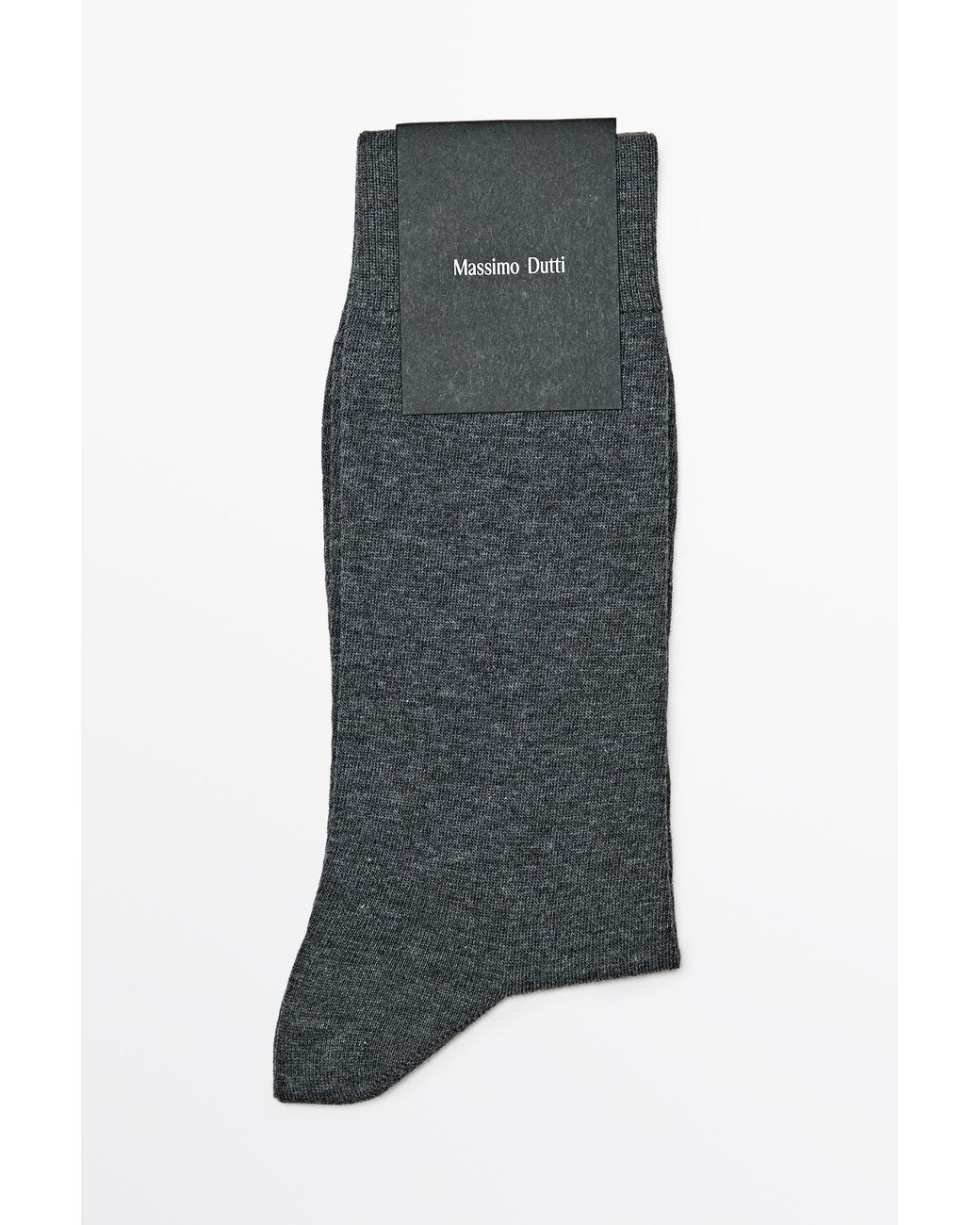 MASSIMO DUTTI Gray Plain Cotton Blend Knit Socks for men