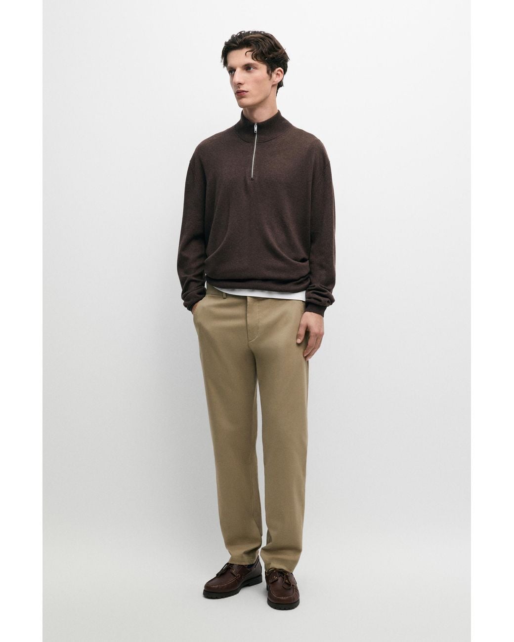 MASSIMO DUTTI Multicolor Cotton-Blend Slim Fit Pants for men