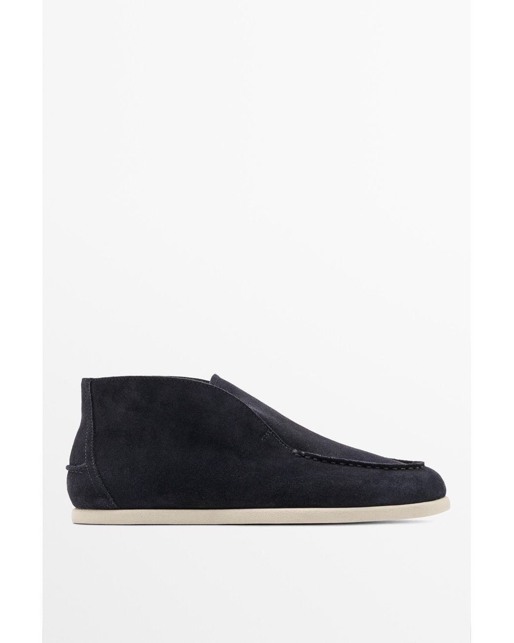 MASSIMO DUTTI Blue Split Suede Leather Ankle Loafer for men