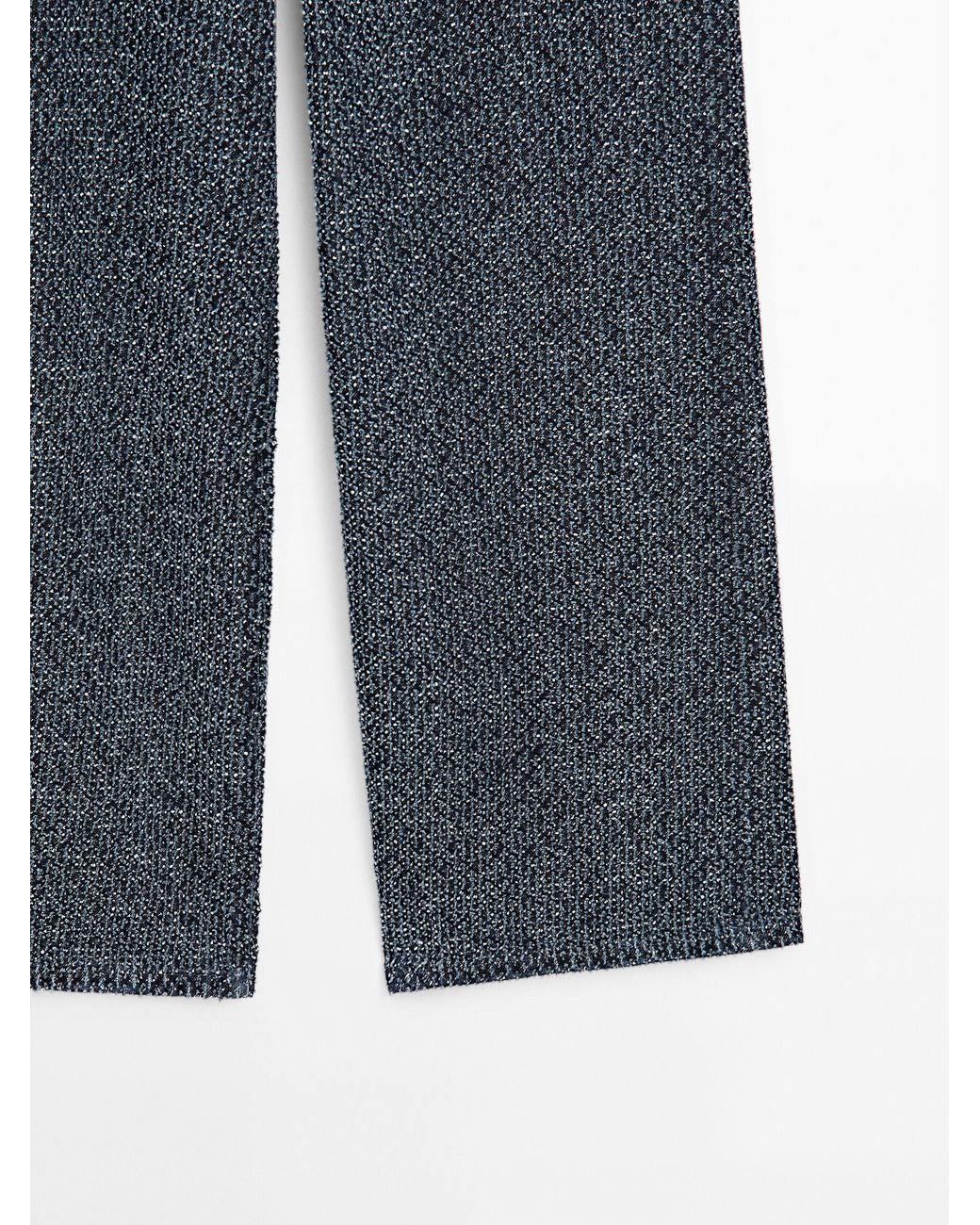 MASSIMO DUTTI Textured Wide-Leg High-Waist Jeans in Blue