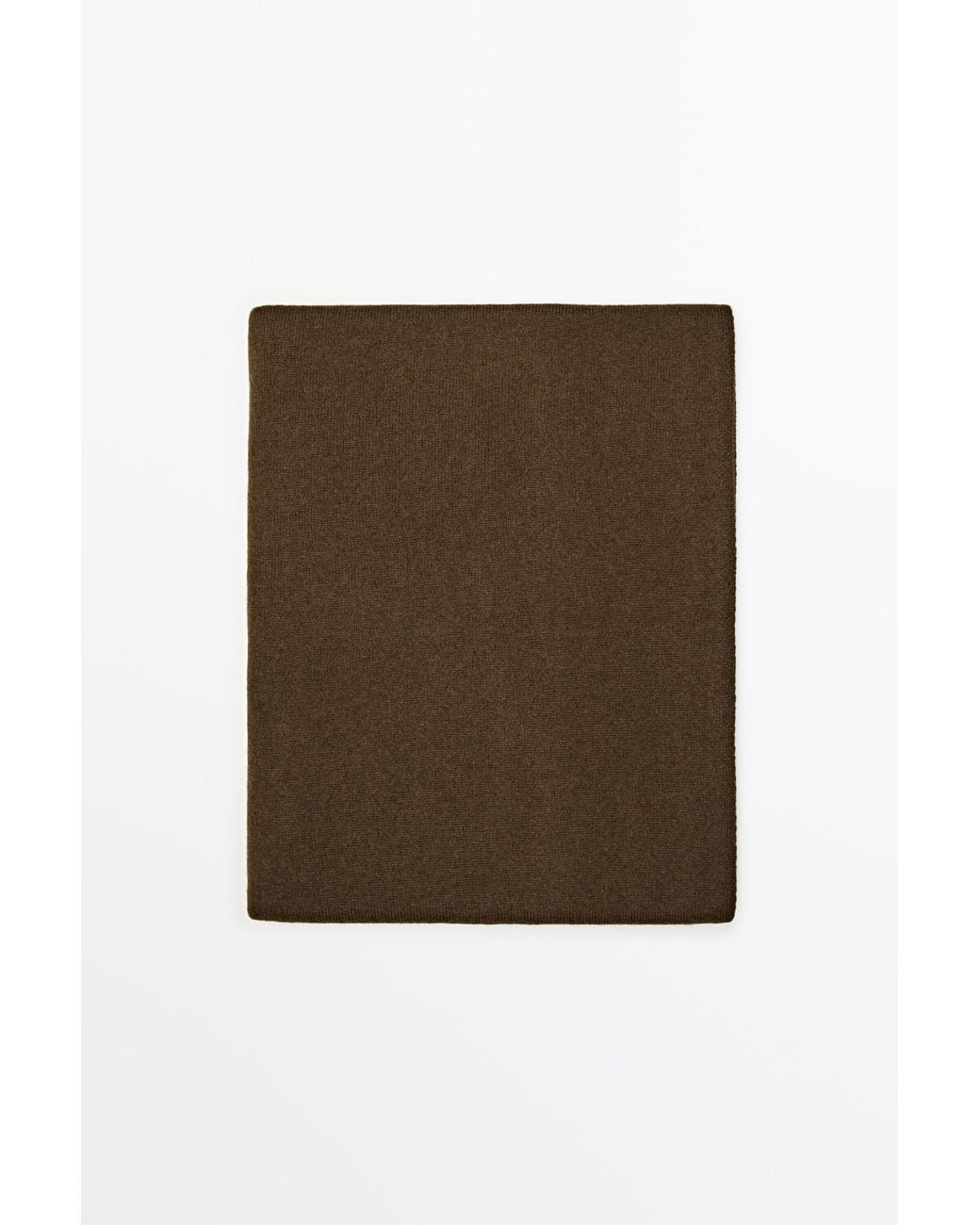MASSIMO DUTTI Natural Plain Wool-Cashmere Blend Fine Knit Scarf