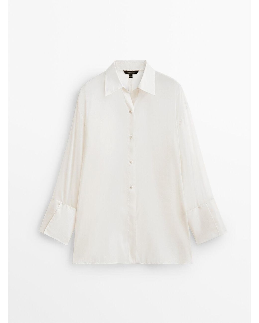 MASSIMO DUTTI Organza And Silk Oversize Blouse in White | Lyst