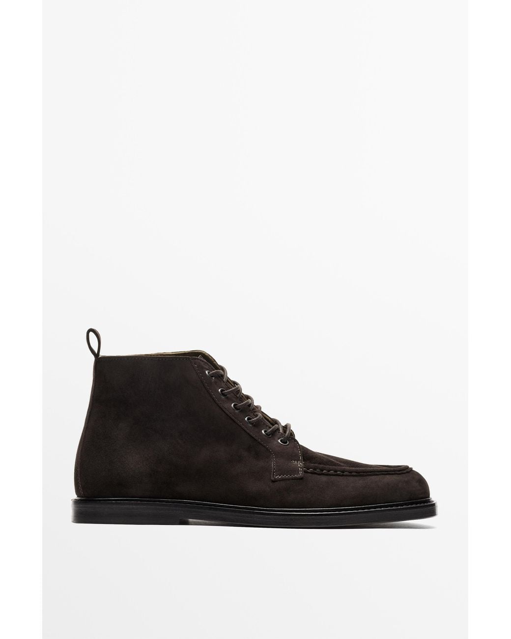 MASSIMO DUTTI Black Soft Suede Ankle Boot for men