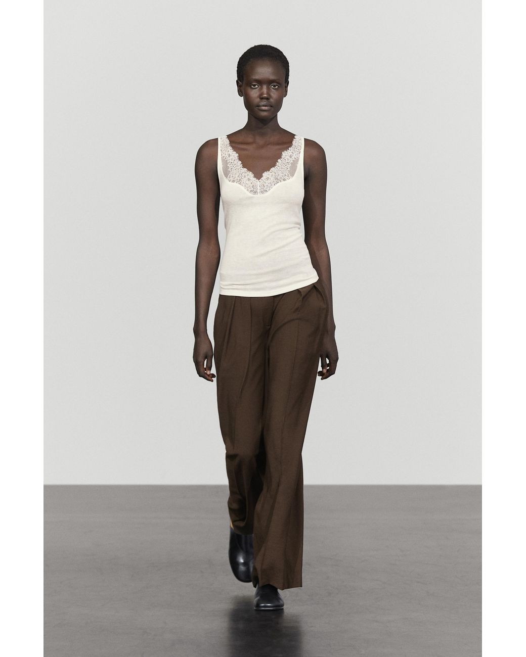 MASSIMO DUTTI Multicolor Lace-Trimmed Camisole Top