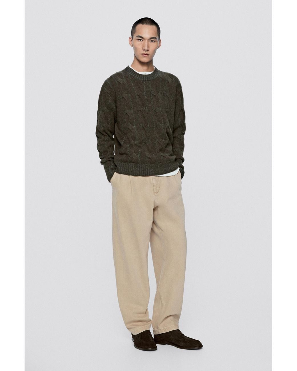 MASSIMO DUTTI Multicolor Denim-Effect Pants With Dart Detail for men