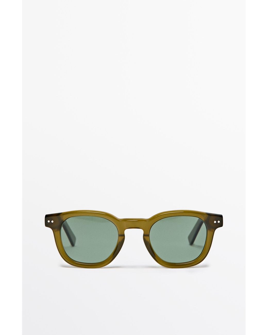 MASSIMO DUTTI Green Round Sunglasses for men