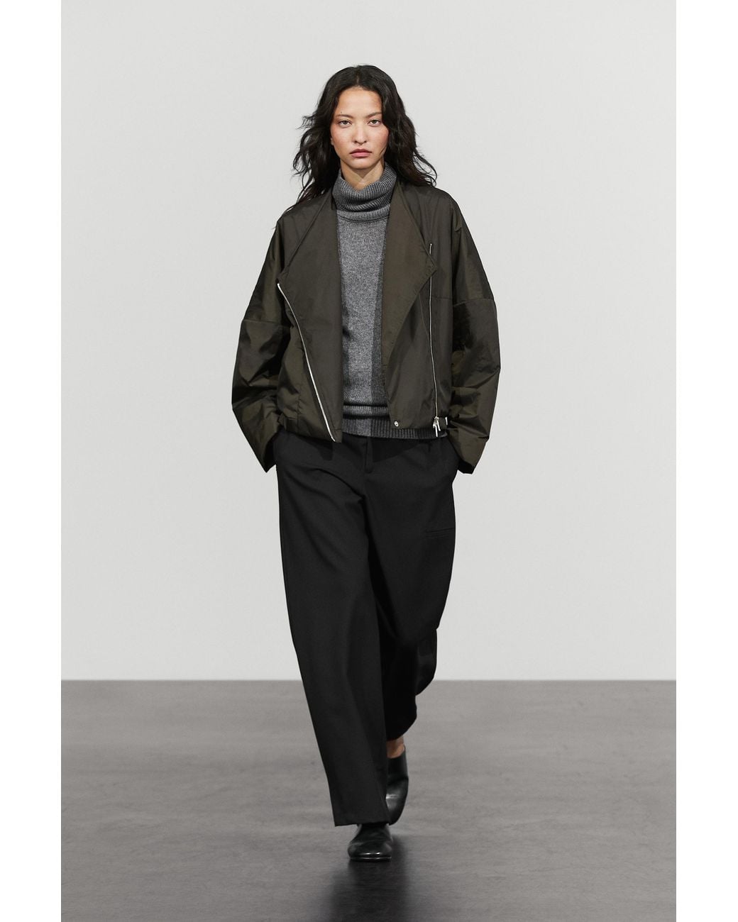 MASSIMO DUTTI Black Lightweight Suede Padded Bomber Jacket