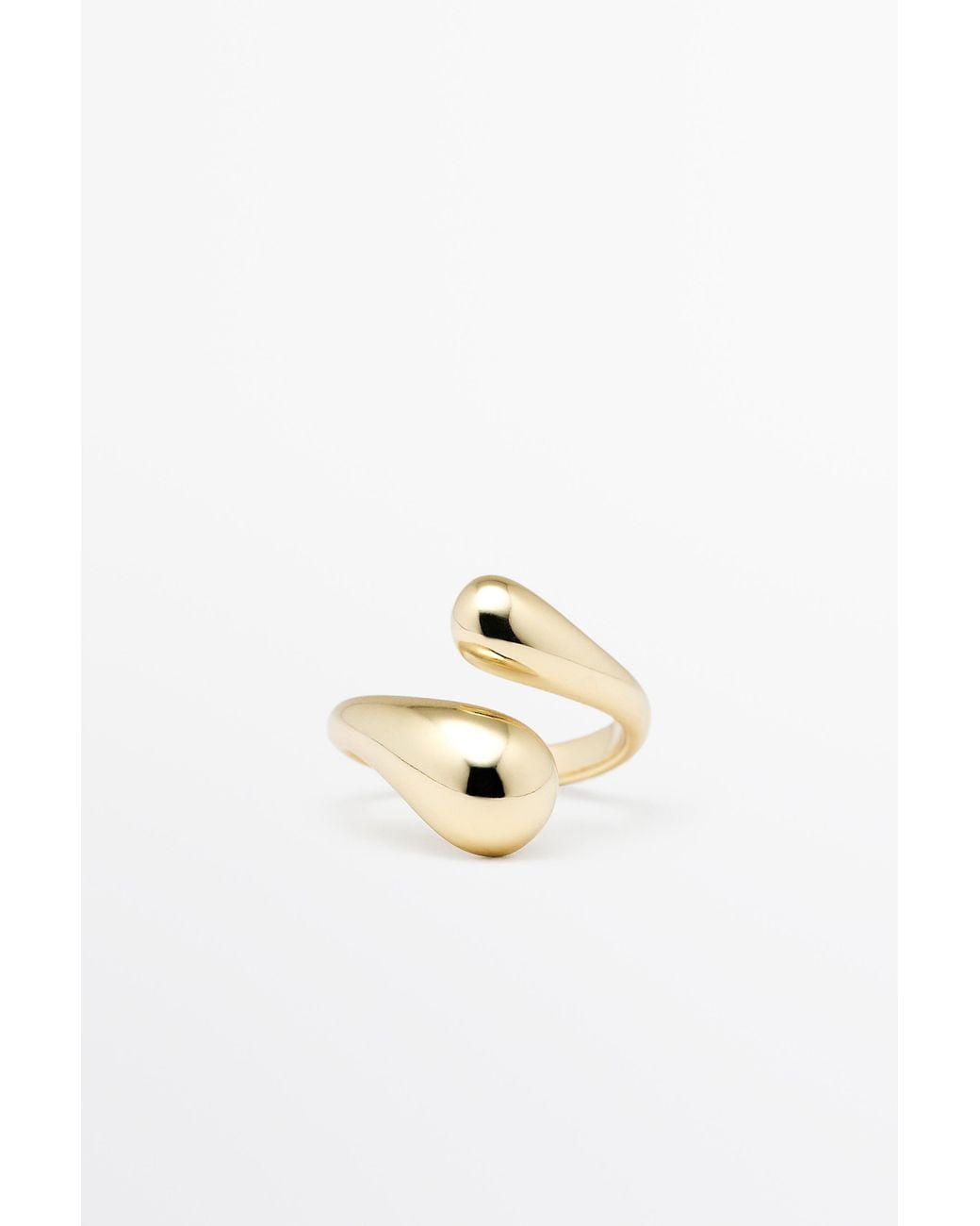 Bague Double Goutte MASSIMO DUTTI en coloris Metallic