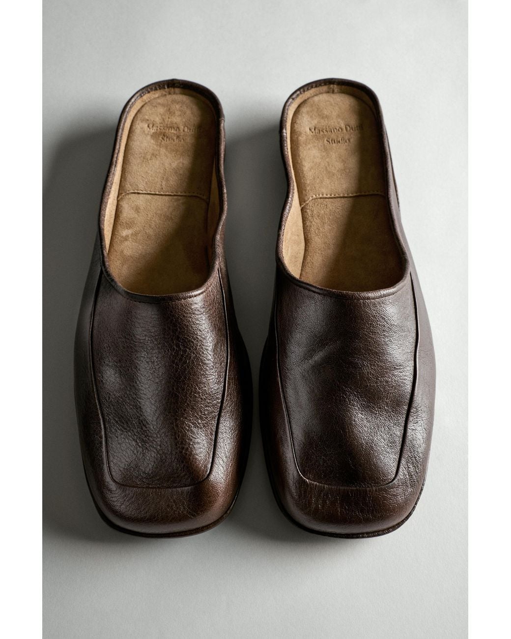 MASSIMO DUTTI Black Soft Leather Mules