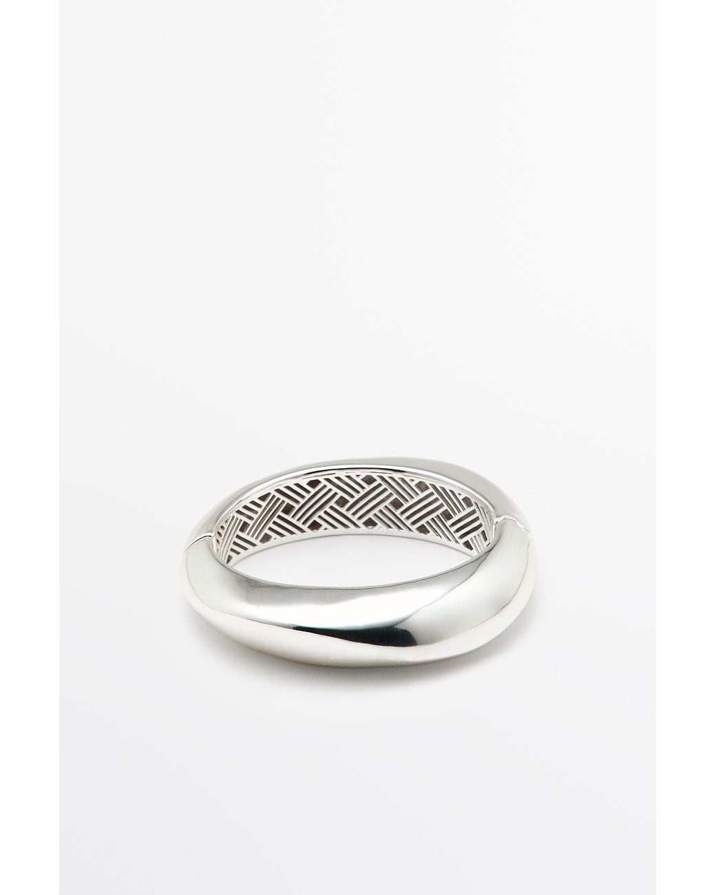 MASSIMO DUTTI White Smooth Hinged Bracelet