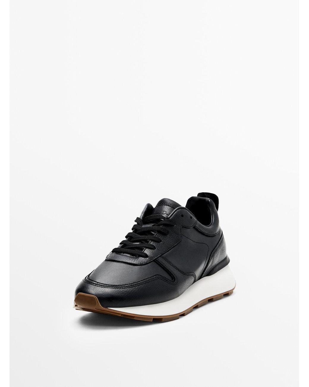 MASSIMO DUTTI Premium Soft Black Trainers for Men | Lyst