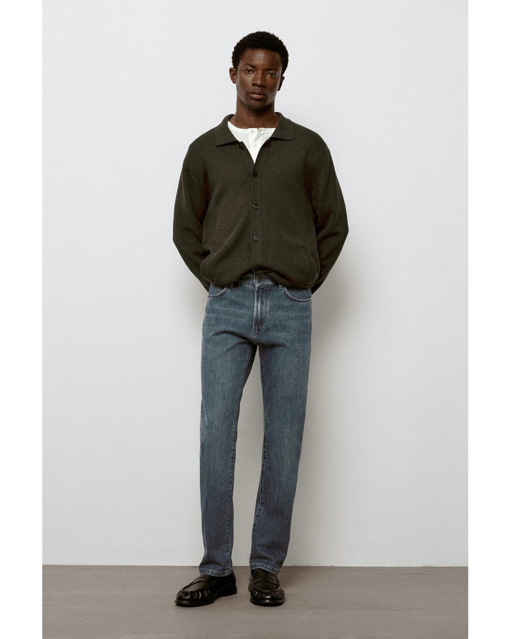 MASSIMO DUTTI Blue Enzymatic Slim Fit Jeans for men