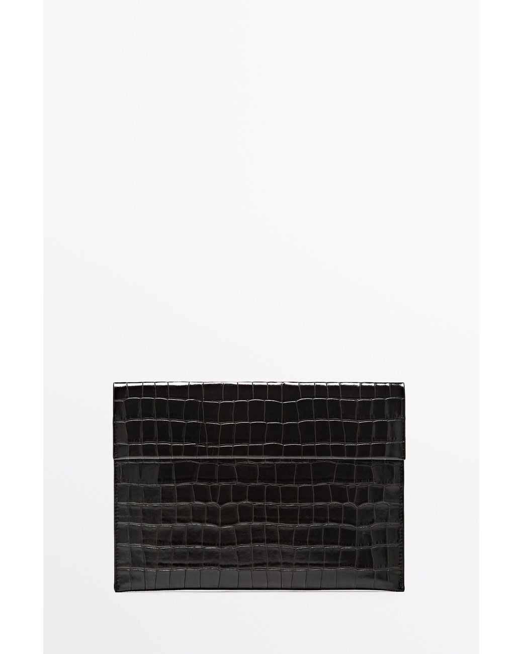 MASSIMO DUTTI Black Textured Leather Ipad Case