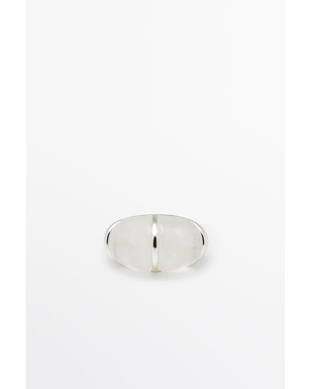 MASSIMO DUTTI Metallic Bold Round Quartz Stone Ring