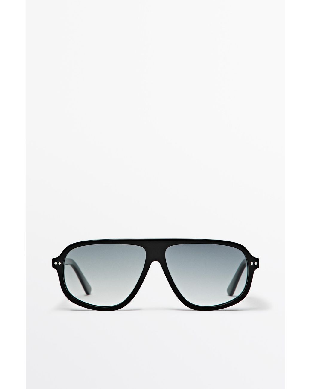 MASSIMO DUTTI Black Aviator Sunglasses for men