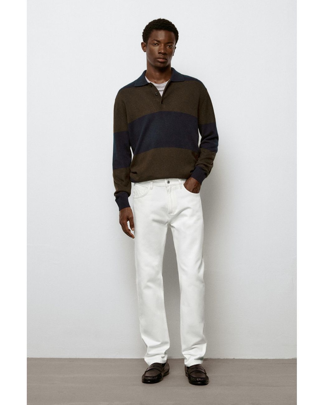 MASSIMO DUTTI White Slim Fit Jeans for men