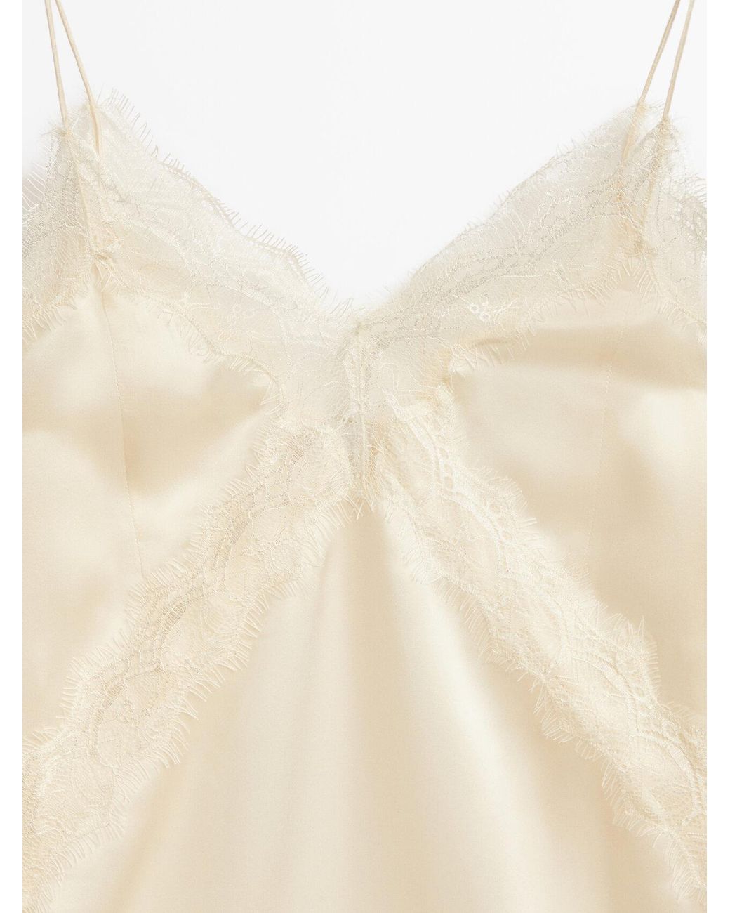 MASSIMO DUTTI Camisole Top With Lace Detail - Studio in White | Lyst