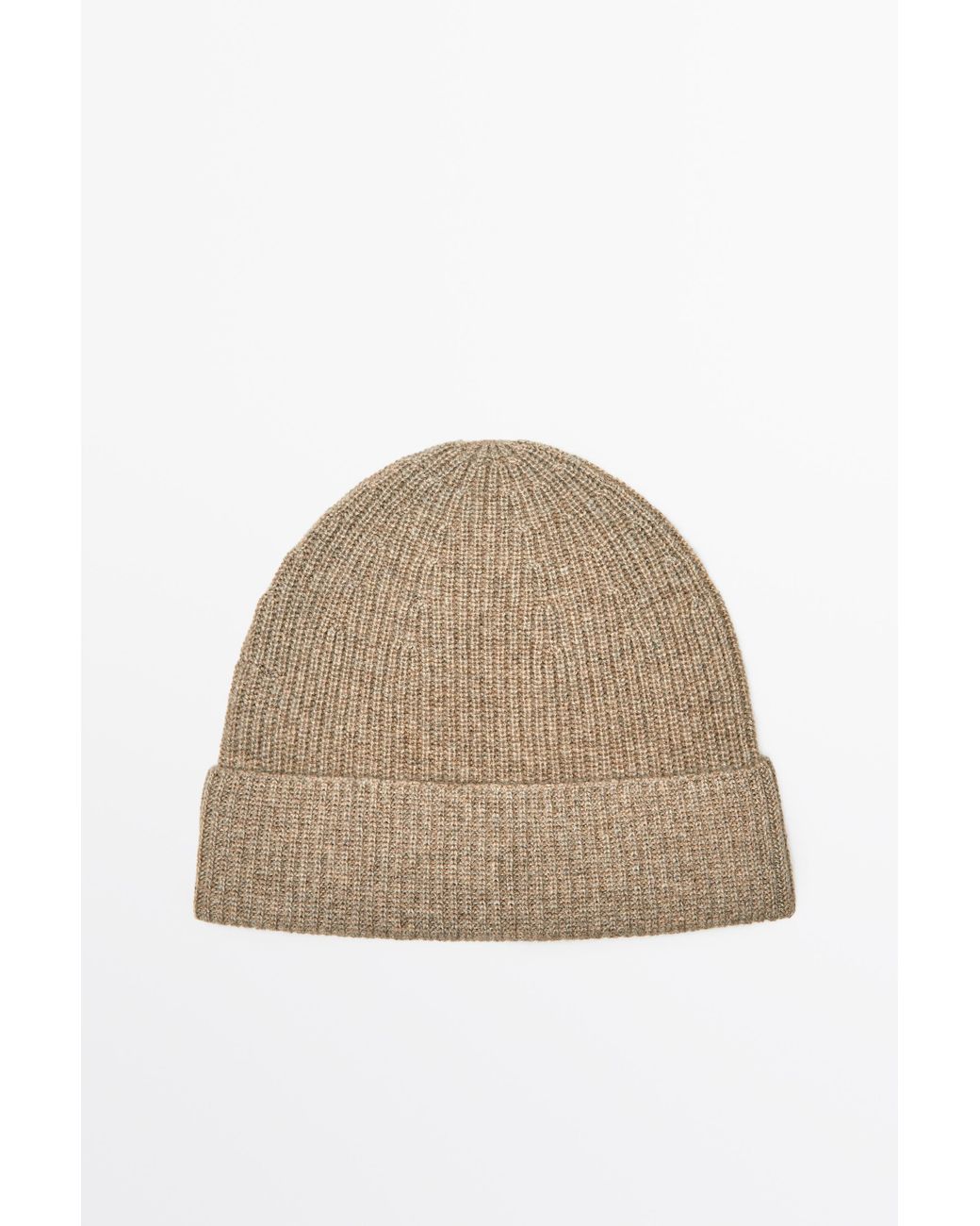 MASSIMO DUTTI Natural 100% Cashmere Knit Beanie for men