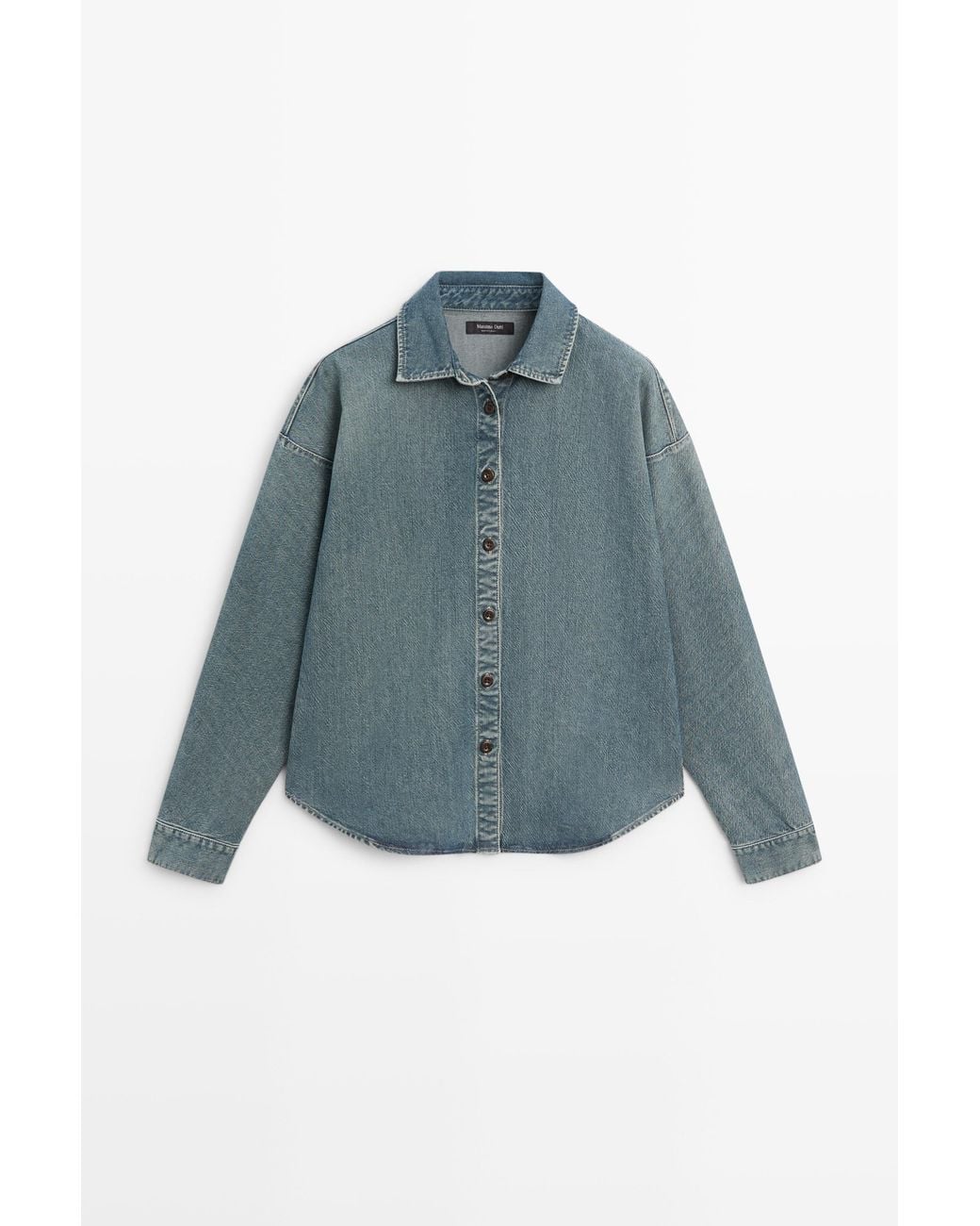 MASSIMO DUTTI Blue Cotton Denim Shirt