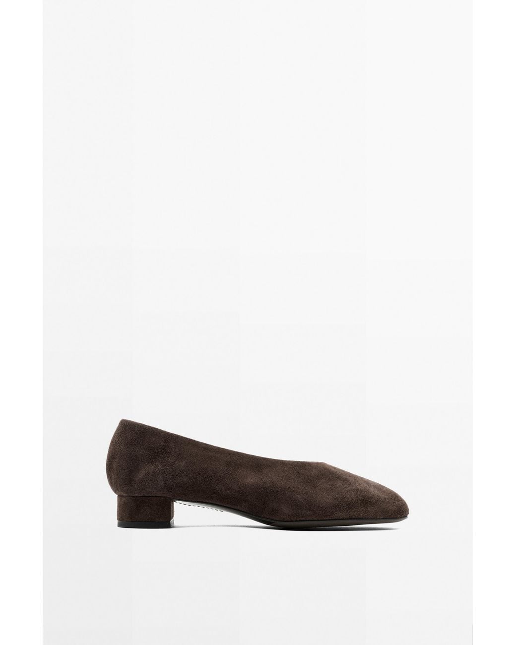 MASSIMO DUTTI Brown Split Suede Leather Heel Shoe