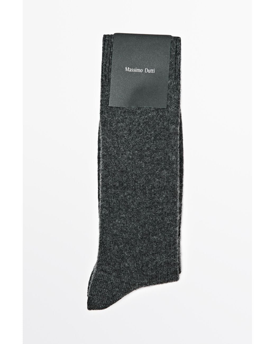 MASSIMO DUTTI Gray Plain Wool Knit Socks for men