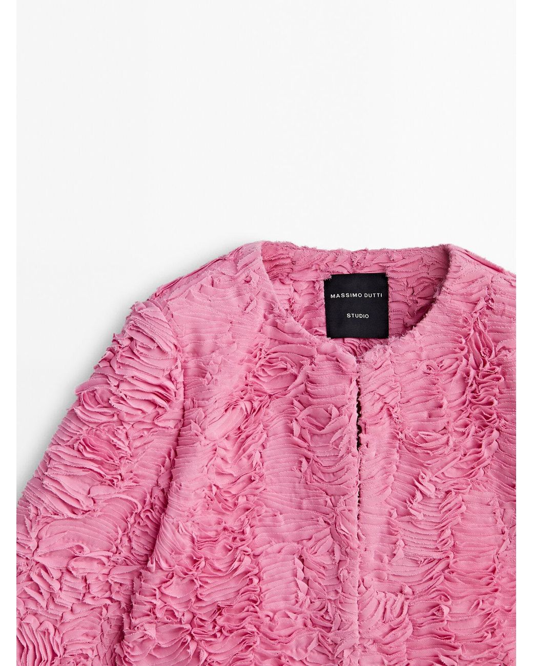 MASSIMO DUTTI Boucl Textured Jacket Studio in Pink Lyst