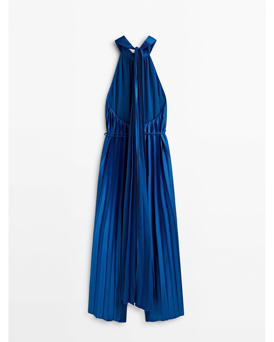 MASSIMO DUTTI Pleated Halter Jumpsuit With Tied Back - Studio in Blue | Lyst