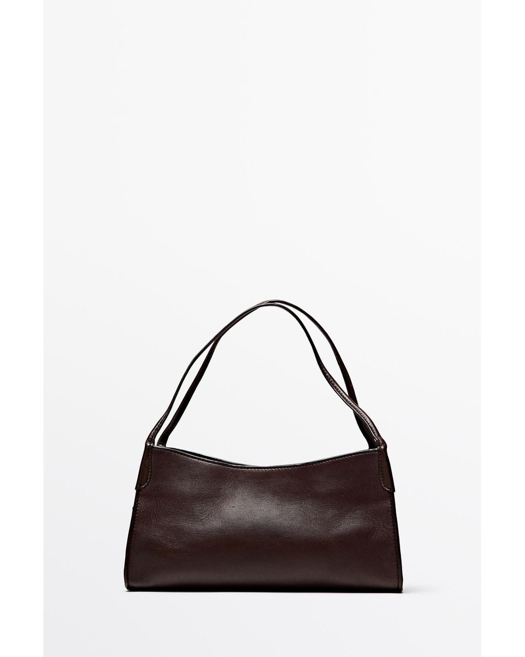 MASSIMO DUTTI Brown Nappa Leather Satchel