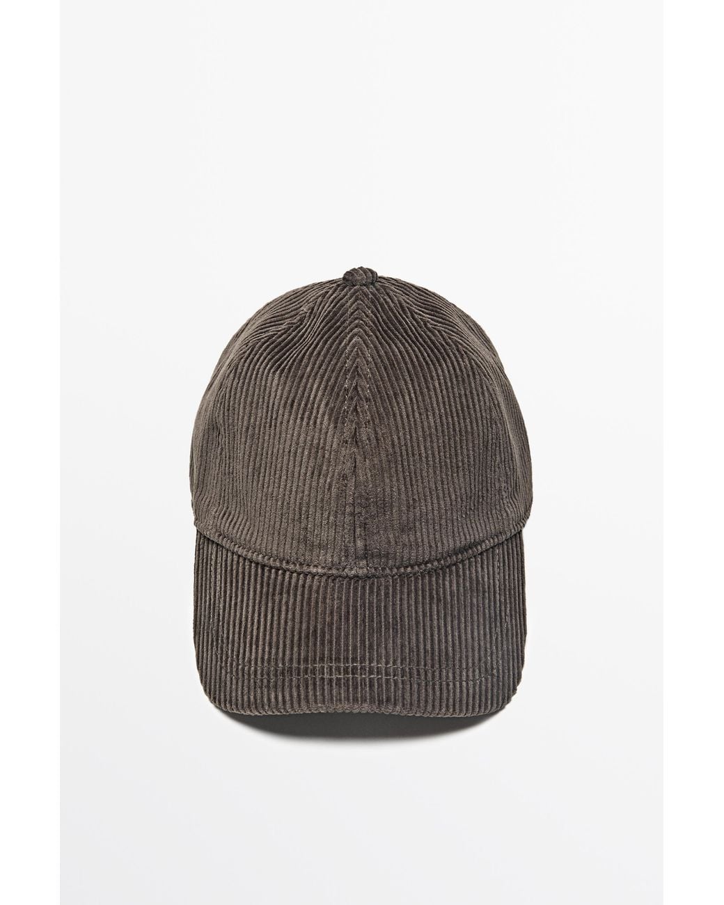 MASSIMO DUTTI Brown Corduroy Cap for men