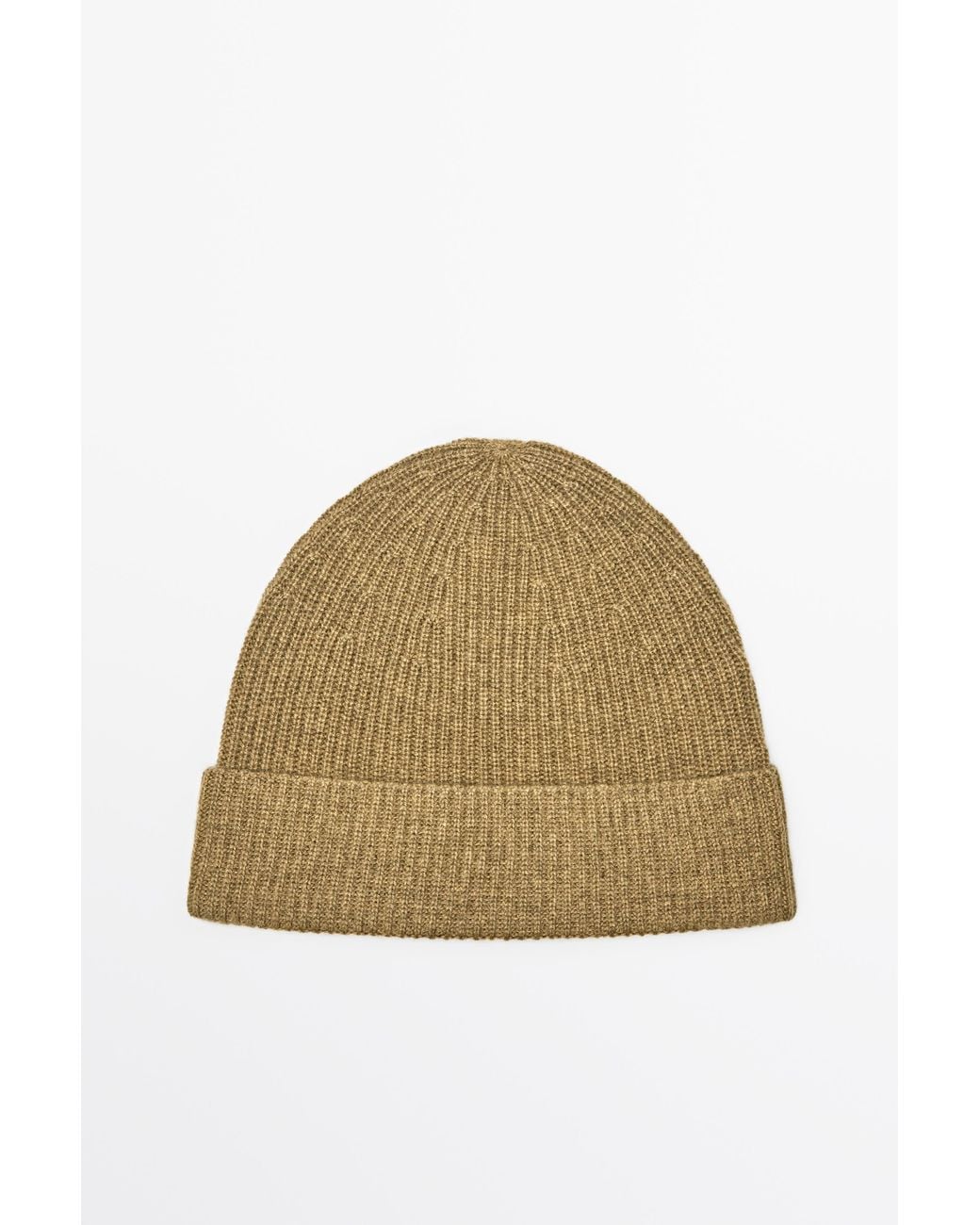 MASSIMO DUTTI Natural 100% Cashmere Knit Beanie for men